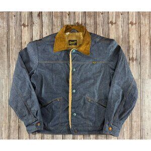 Wrangler Western Deadstock Corduroy Collar lined Denim Jacket SZ 38/ M New VTG 7